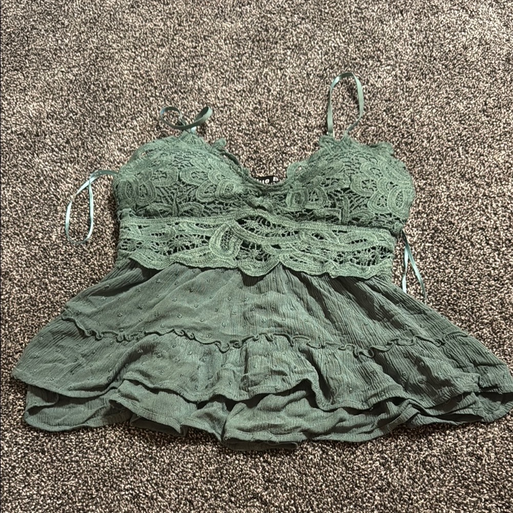 Green Lace Women Top